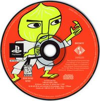 Disc for the US release of PaRappa 1, featuring Chop Chop
                     Master Onion