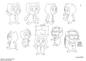 The third of three known reference sheets of
                                  PJ Berri for the PaRappa anime, revealed at
                                  Production I.G's 40th Anniversary exposition.