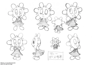 The second of three known reference sheets of
                                  Sunny Funny for the PaRappa anime, revealed
                                  at Production I.G's 40th Anniversary exposition.