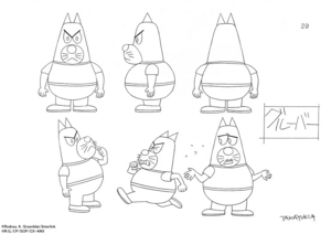 A reference sheet of Groober for the Parappa
                                  anime, revealed at Production I.G's 40th
                                  Anniversary exposition.